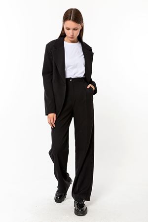  Palazzo Ceket Pantolon Takım Siyah