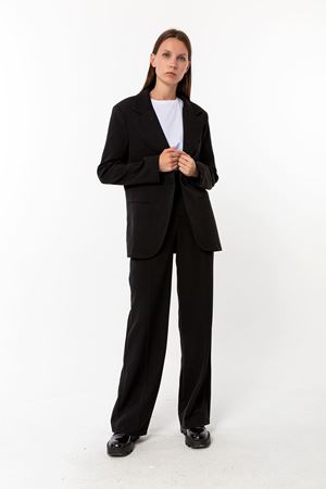  Palazzo Ceket Pantolon Takım Siyah