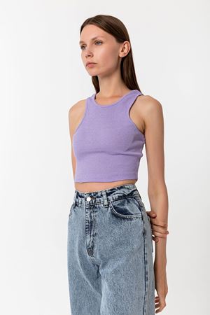 Halter Yaka Crop Top Lila