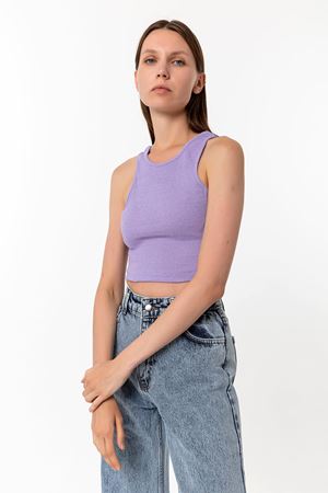 Halter Yaka Crop Top Lila