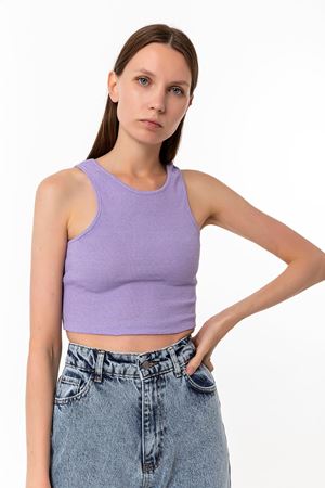 Halter Yaka Crop Top Lila