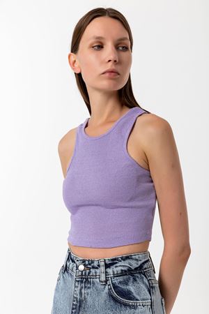 Halter Yaka Crop Top Lila