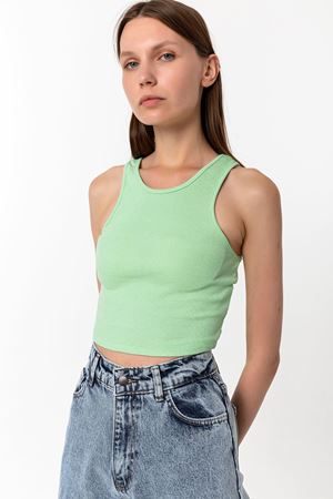 Halter Yaka Crop Top Yeşil