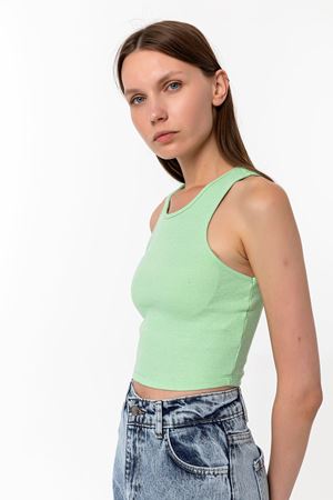 Halter Yaka Crop Top Yeşil