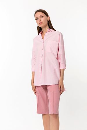 Oversize Poplin Uzun Kollu Gömlek Pembe