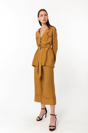 Safari Pantalon Ceket Takım Hardal