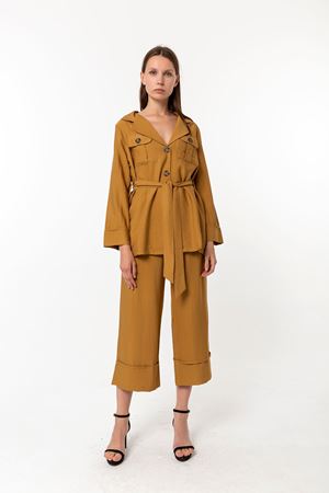 Safari Pantalon Ceket Takım Hardal