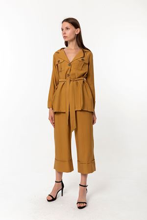 Safari Pantalon Ceket Takım Hardal