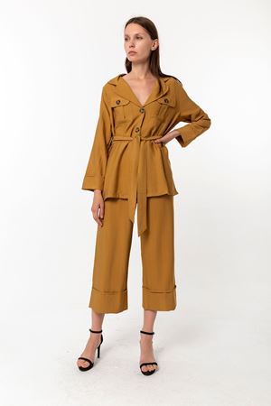 Safari Pantalon Ceket Takım Hardal