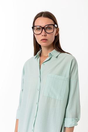 Oversize Düğmeli Gömlek Mint