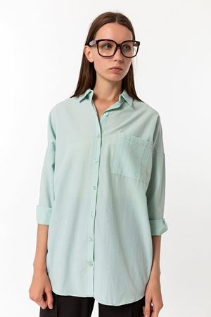 Oversize Düğmeli Gömlek Mint