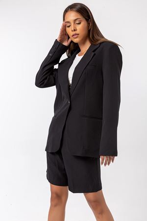 Boyfriend Ceket Bermuda Takım Siyah