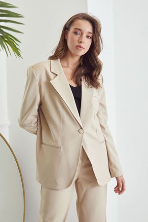 Oversize Blazer Ceket Bej